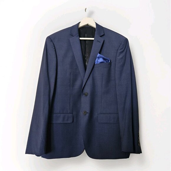 Calvin Klein Blue Wool Stretch Sport Coat Men’s 40S Double Vent